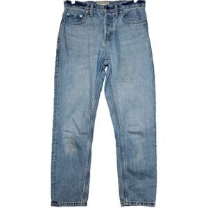 Everlane Boyfriend Jeans Light Wash Button Fly Straight 100% Cotton Blue 25R